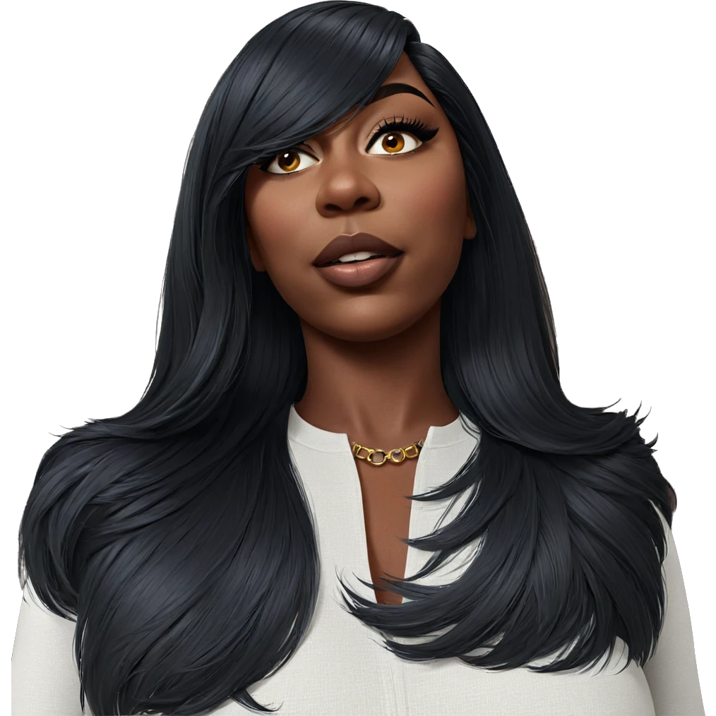 realistic portrait of dark beauty emoji