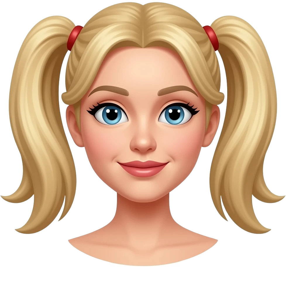 blonde woman with ponytails emoji