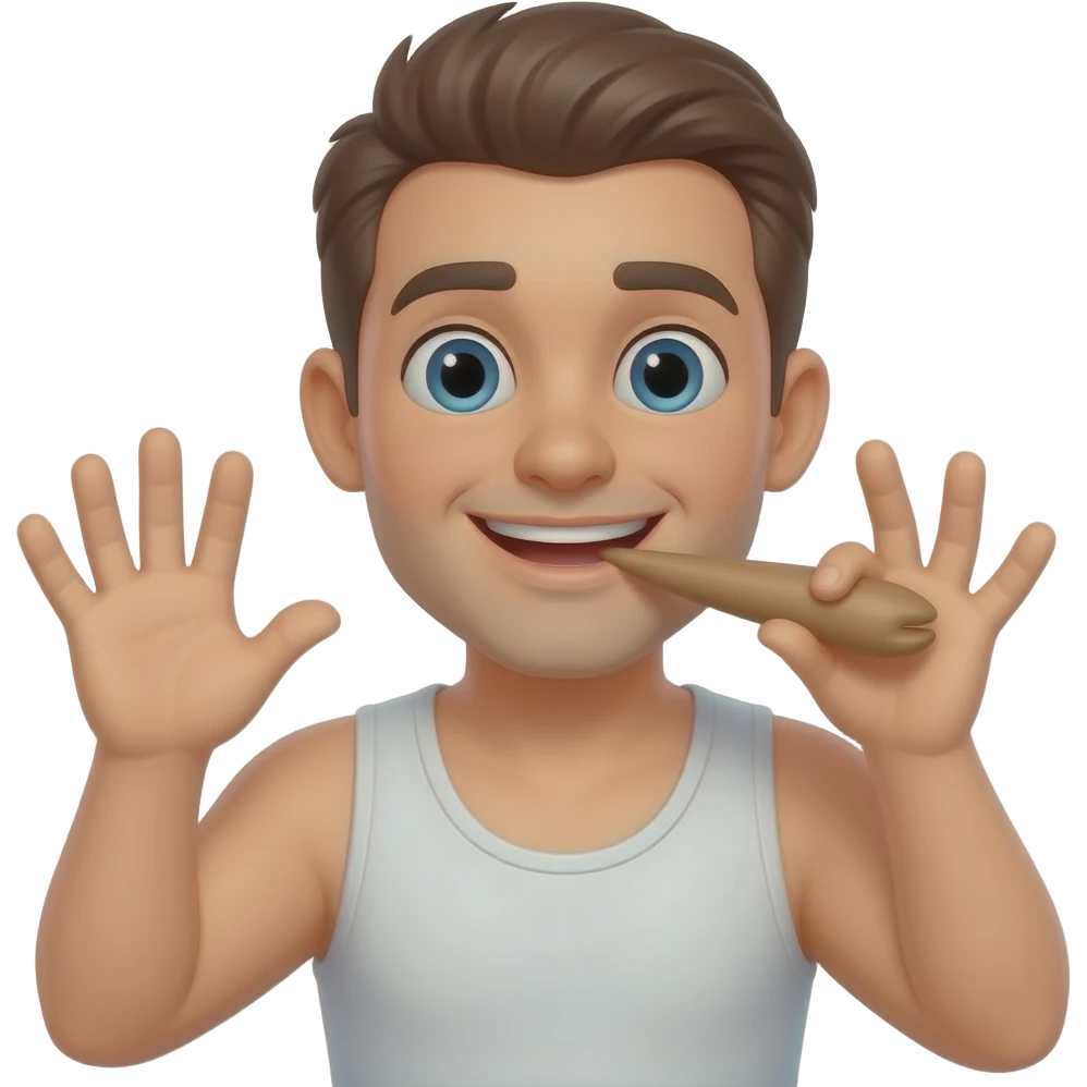 Make a guy masterbating and enjoying it emoji