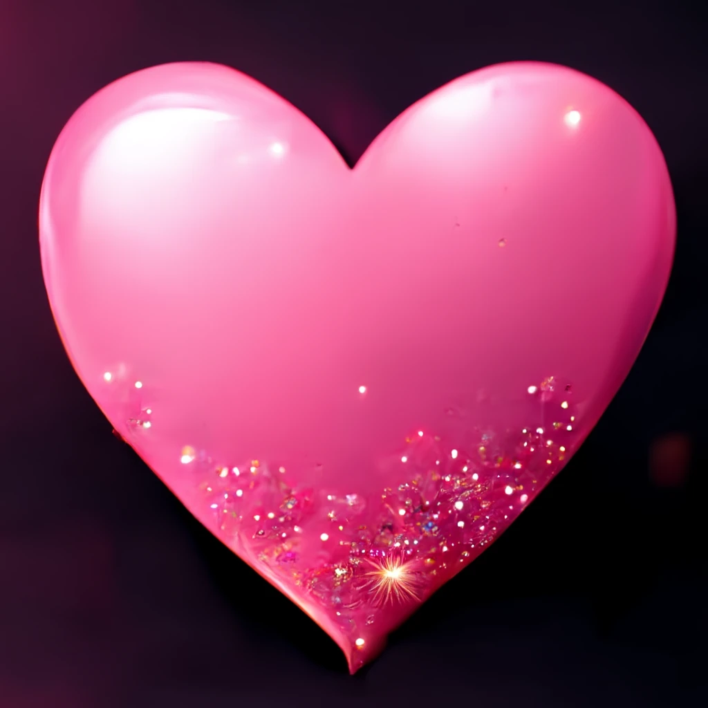 pink heart with sparkles, ultra detailed emoji
