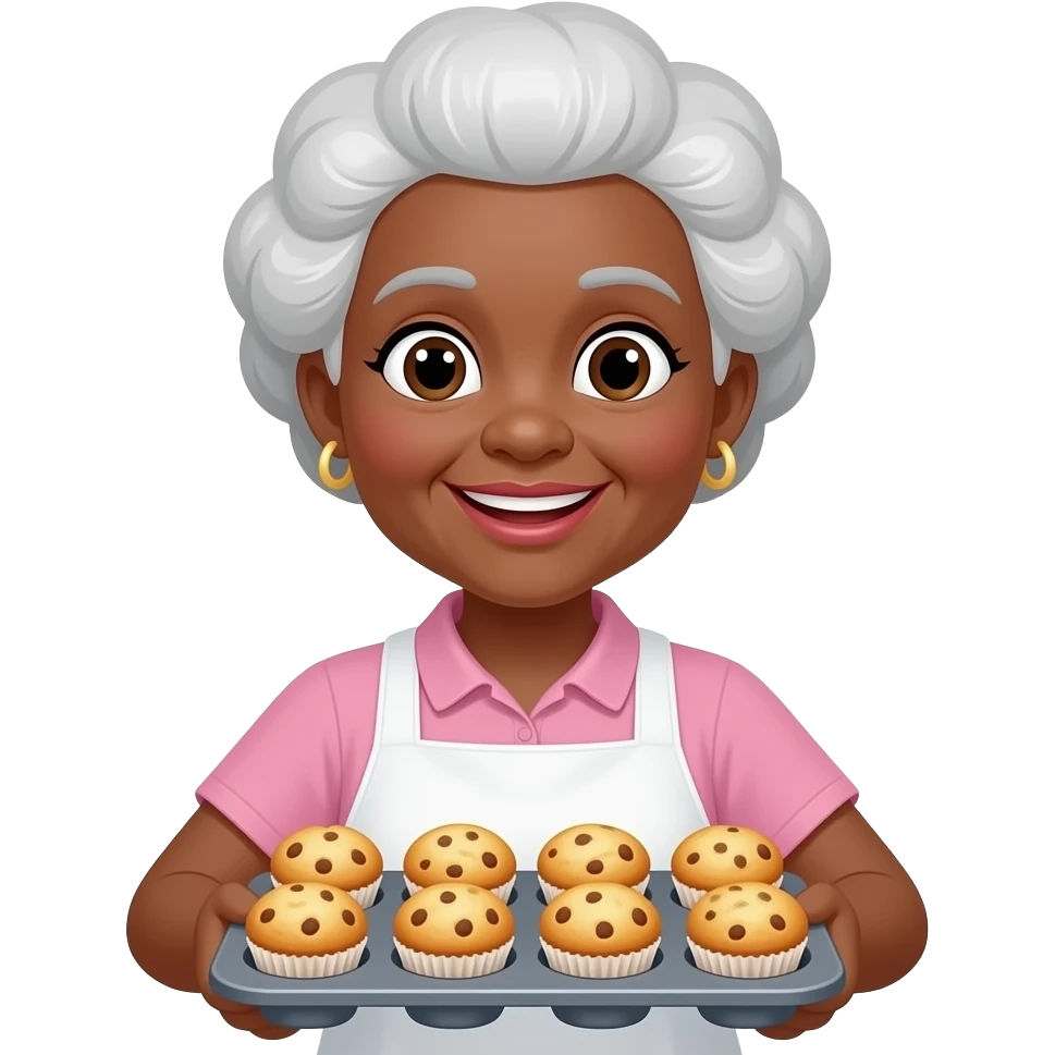 Black grandma making muffins emoji