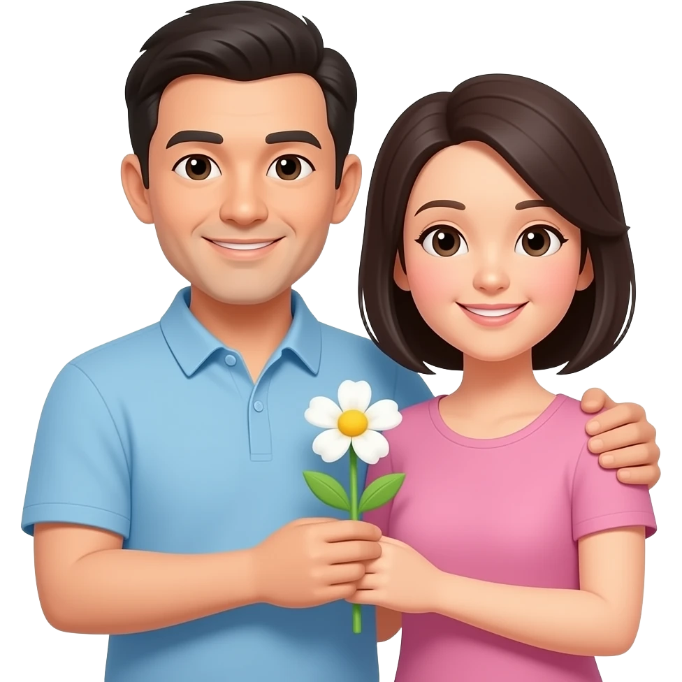 가슴에 꽃을 꽂고 있는 부모님 emoji