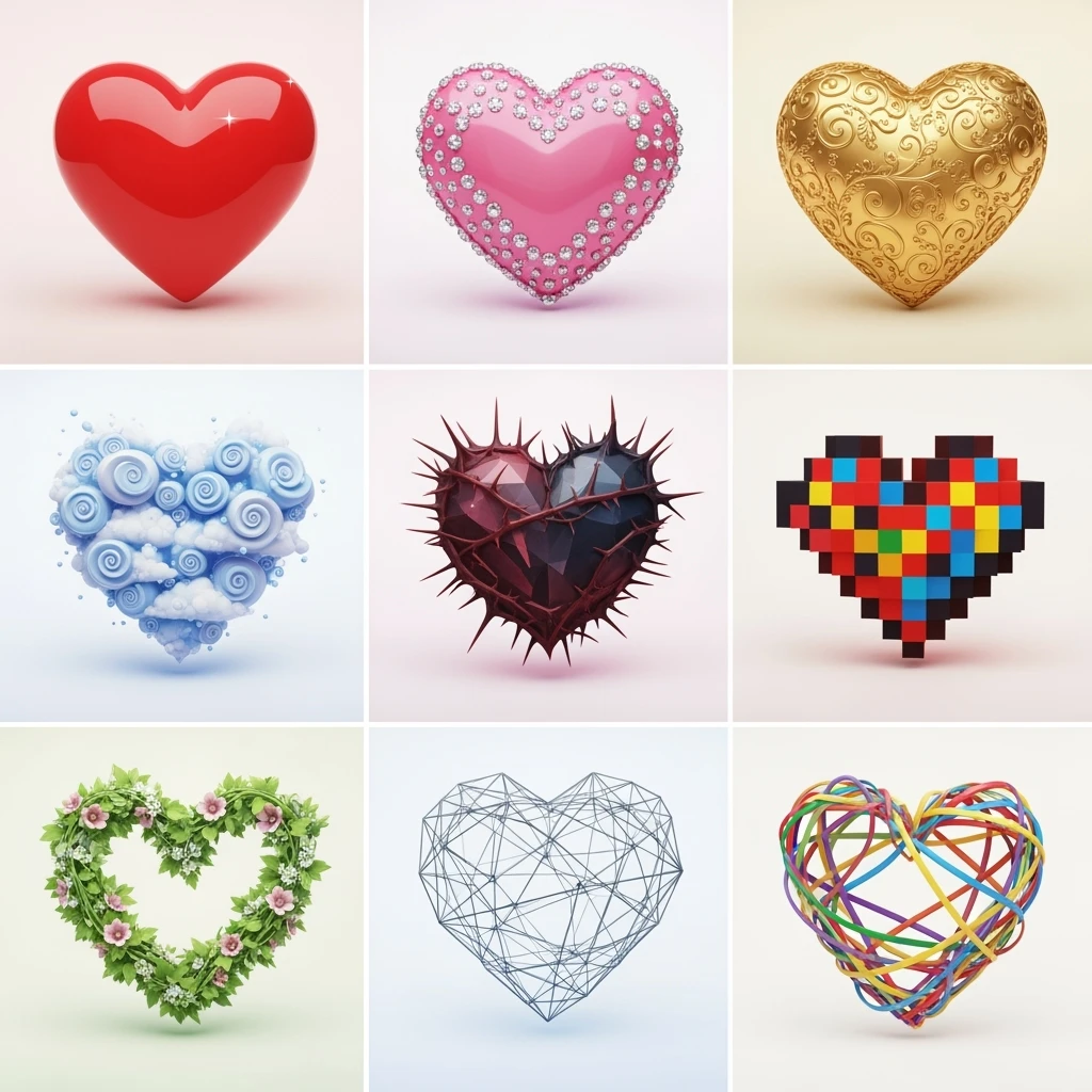 show more heart styles emoji