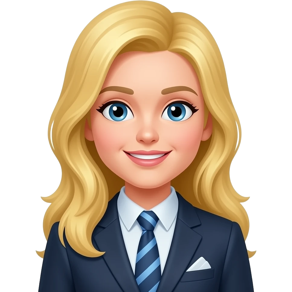 blonde, long hair, accountant emoji