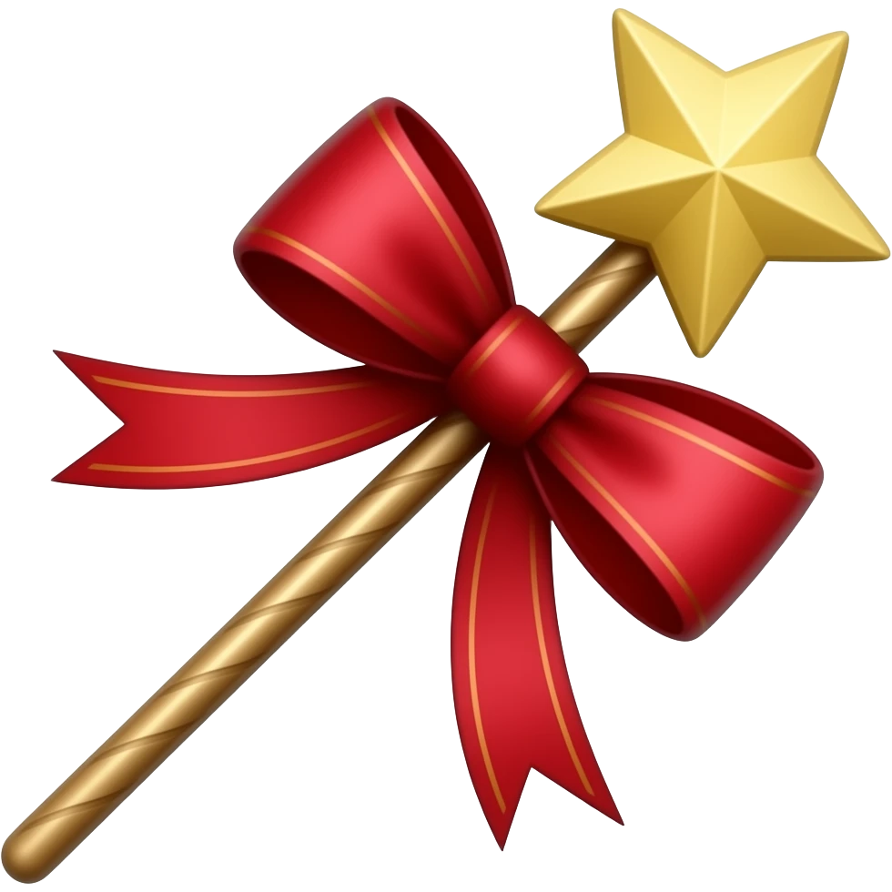 Red velvet ribboned magic wand emoji