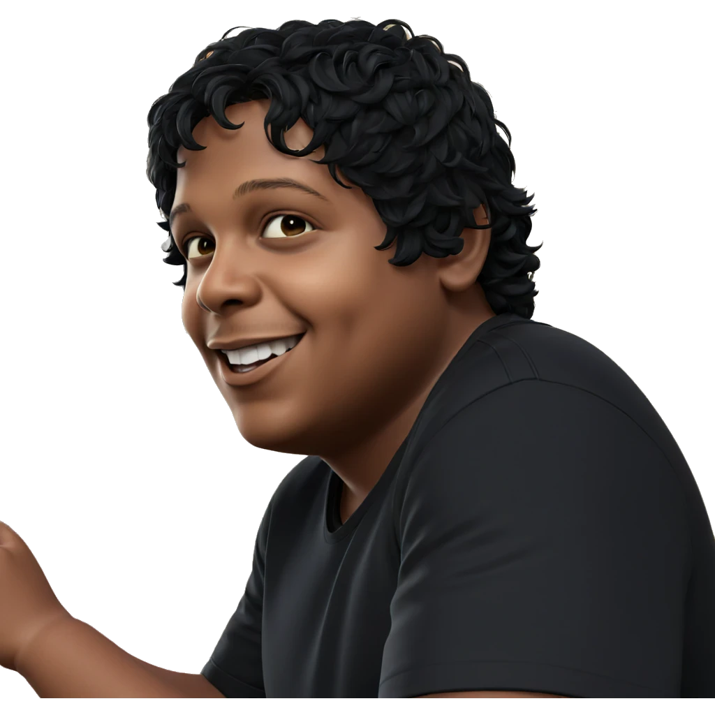 smiling boy in black shirt emoji