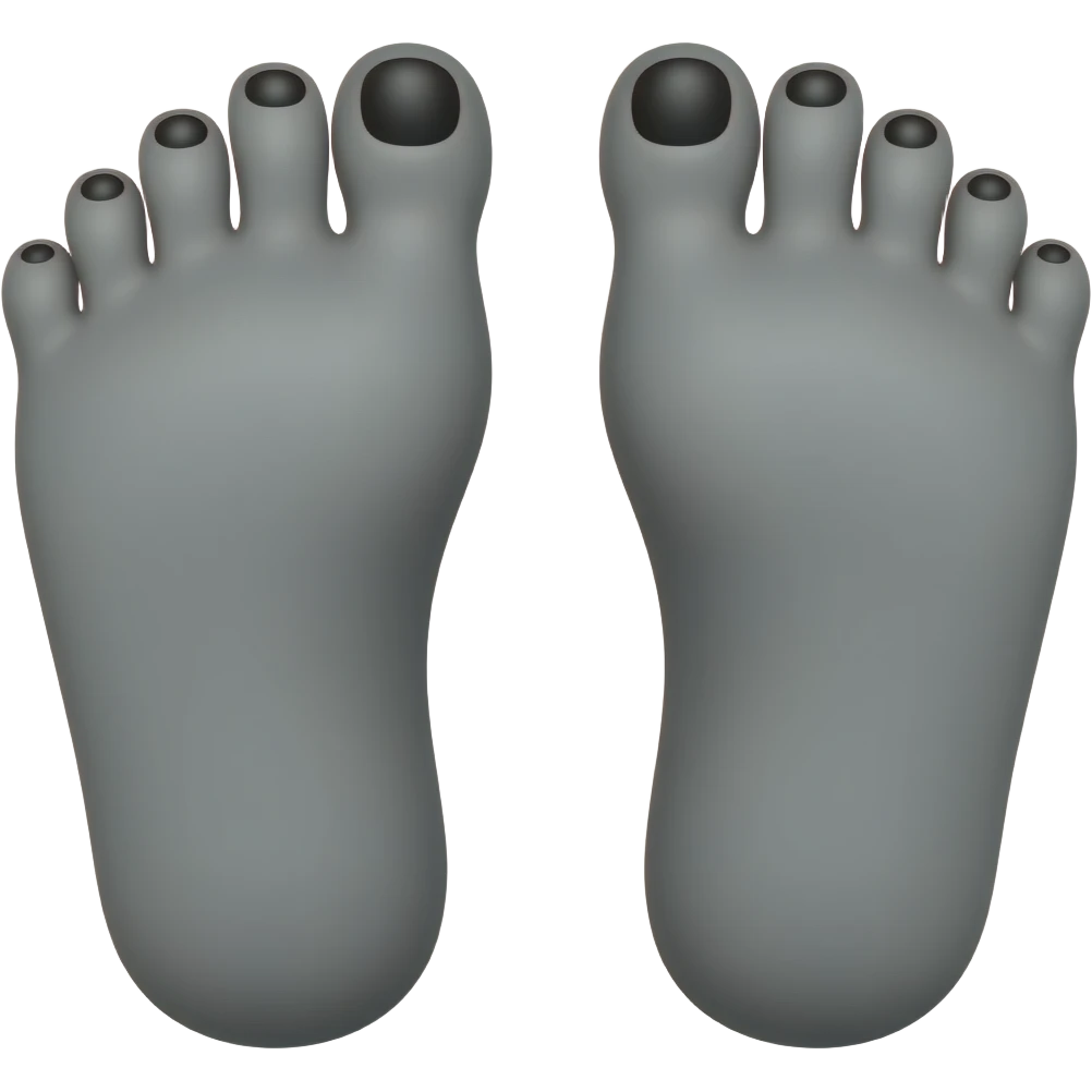 Gray feet with black toenails emoji