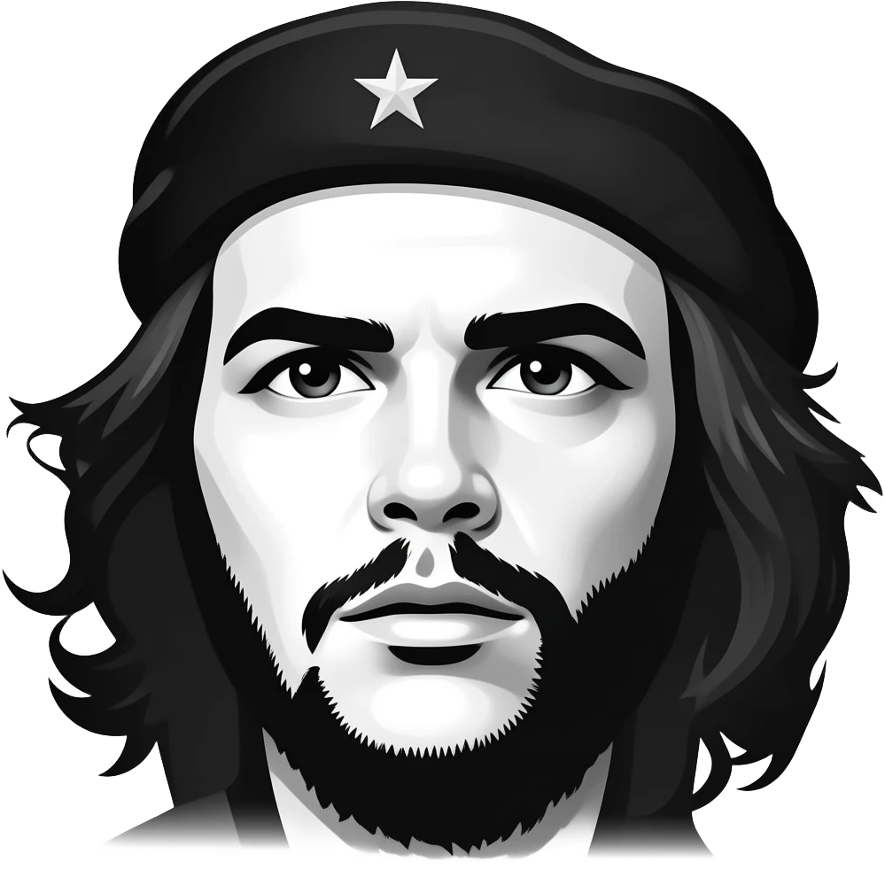 Che guevara whitw and black emojie emoji