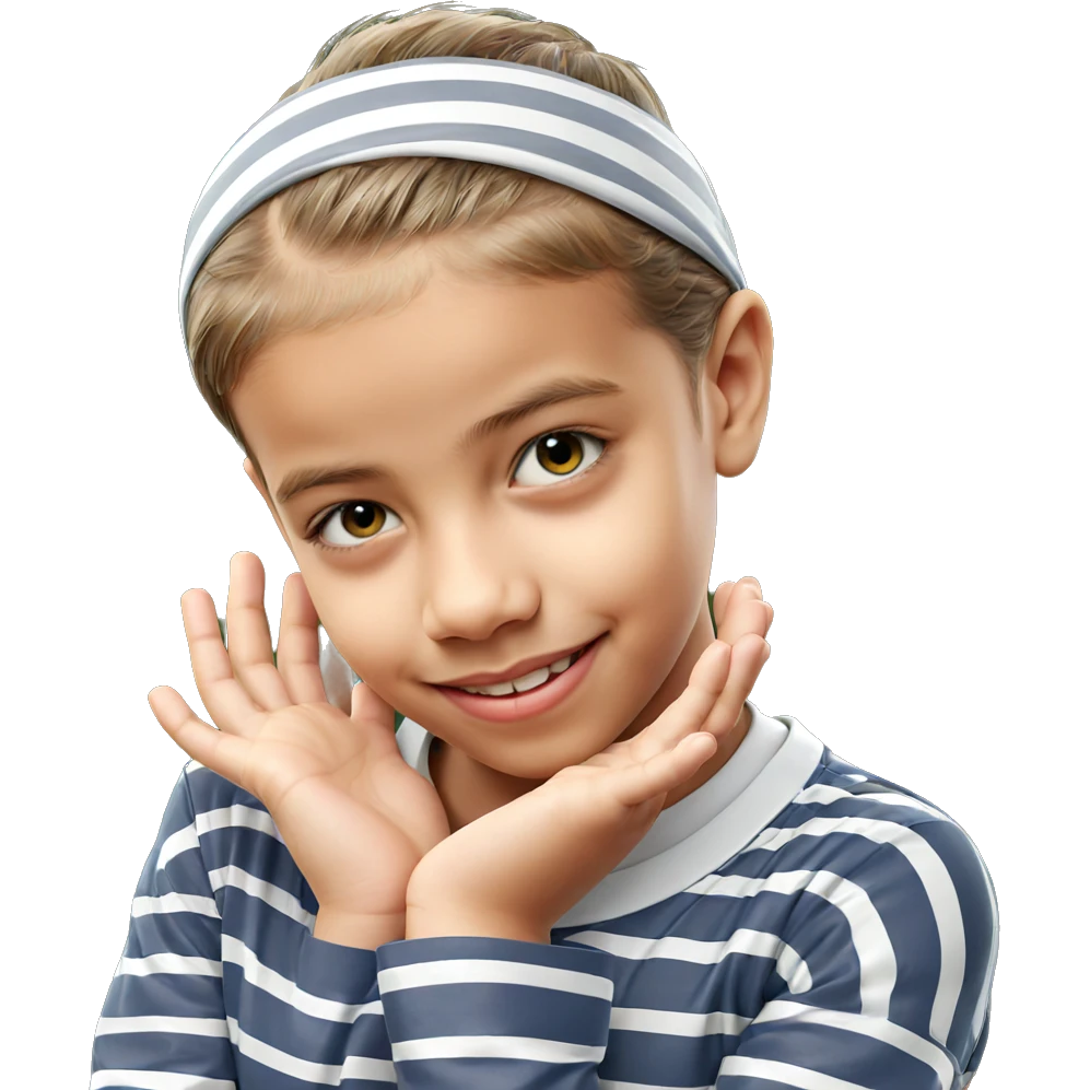 smiling boy in striped shirt emoji