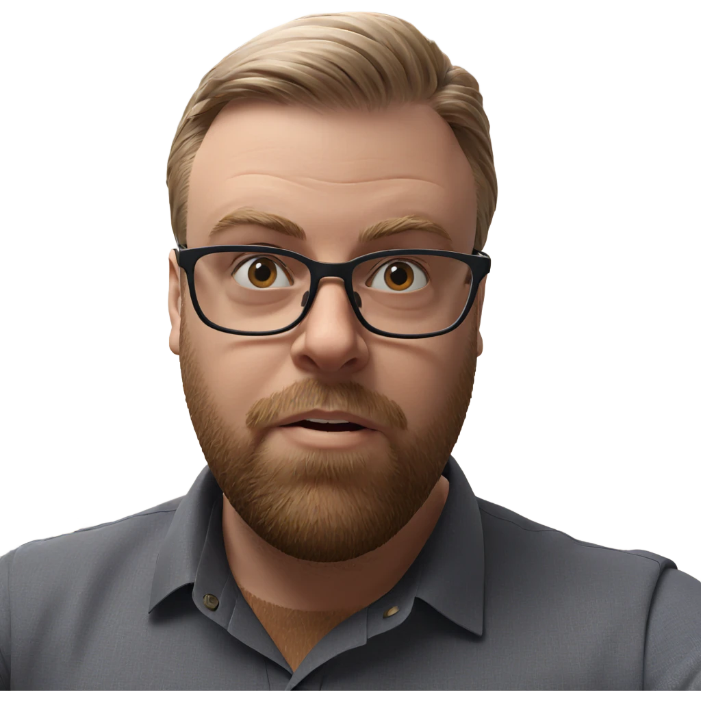 bearded boy in glasses indoors emoji