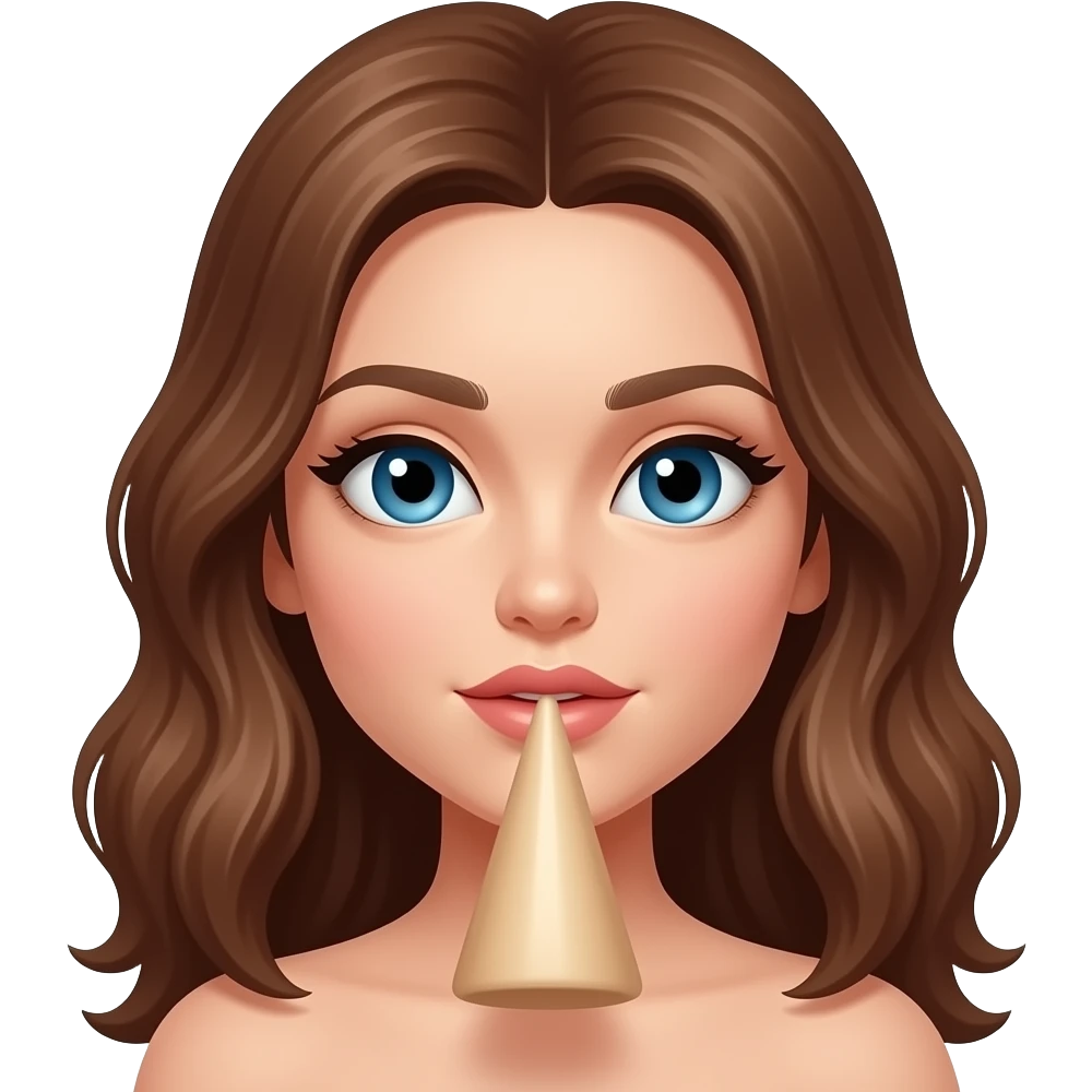 Naked woman with anal plug emoji