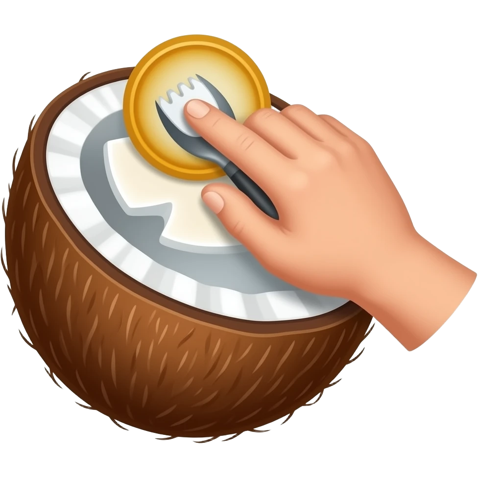 scraping barnacles off a coconut emoji