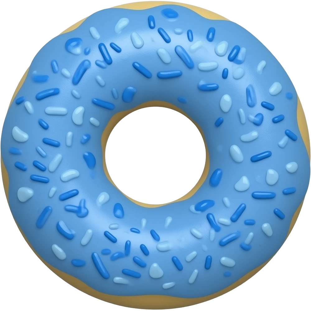 Donut blue glaze, blue crumble emoji