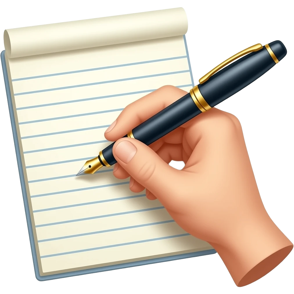 a hand writing on a paper emoji