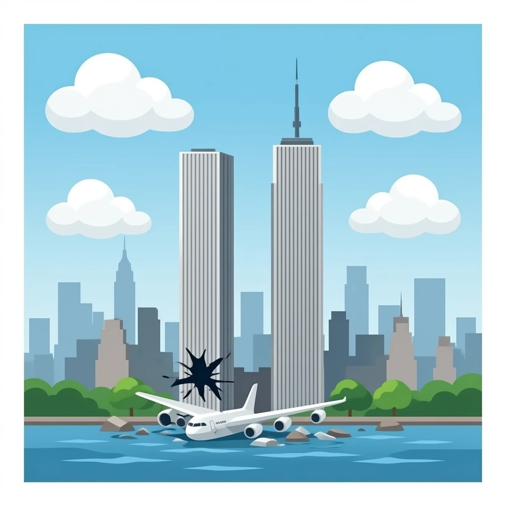plane crash twin tower emoji
