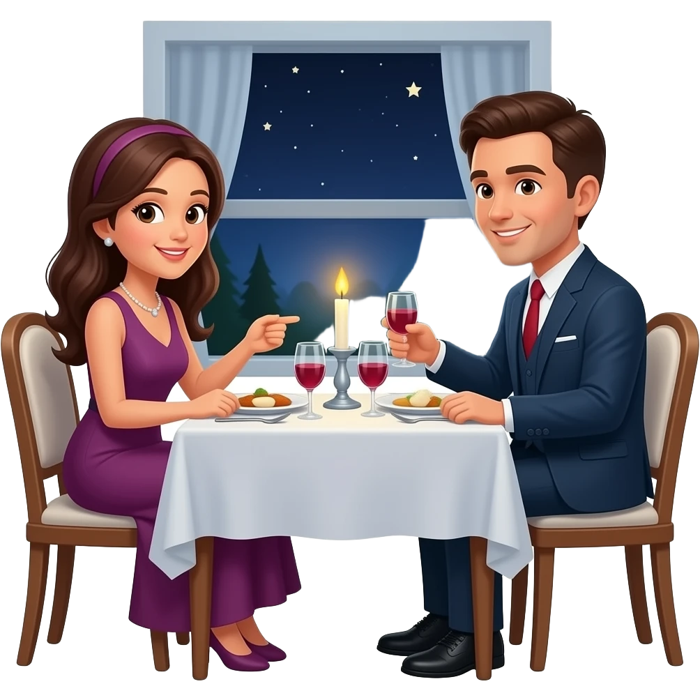 Romantic dinner night emoji