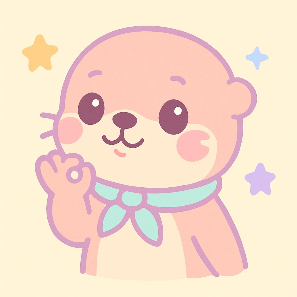 smiling otter doing a chef's kiss gesture with a little chef scarf emoji