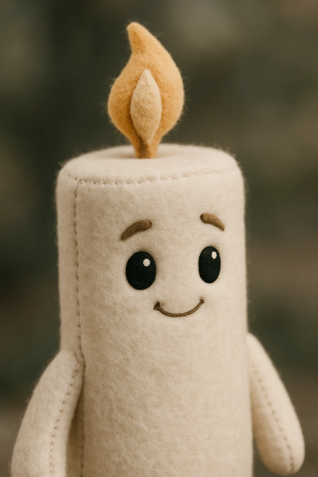 white candle, plush portrait style emoji