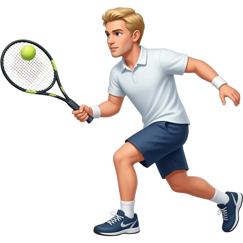 blonder man spielt tennis ganzer körper von der seite emoji