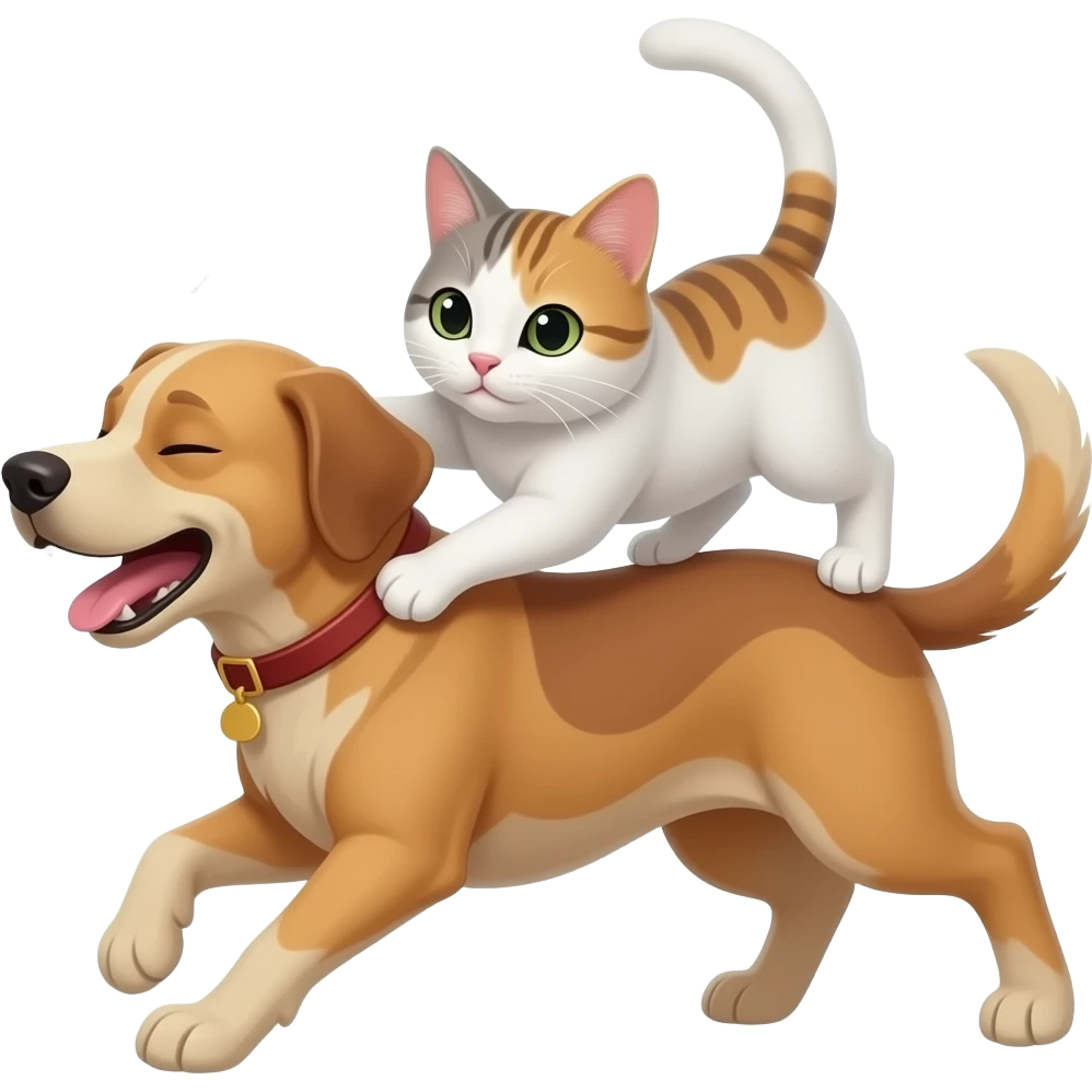 Cat attacking the dog emoji