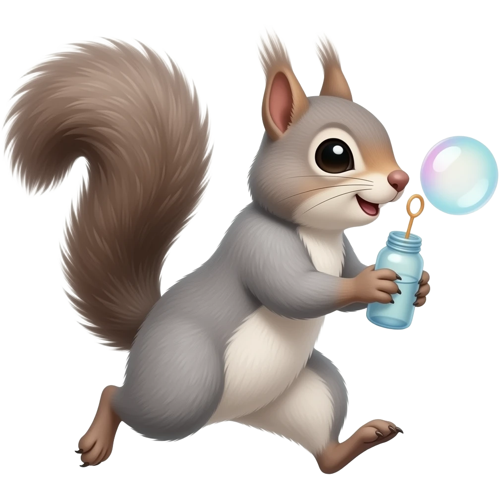 ouistiti  gris qui fait des bulles en courant emoji
