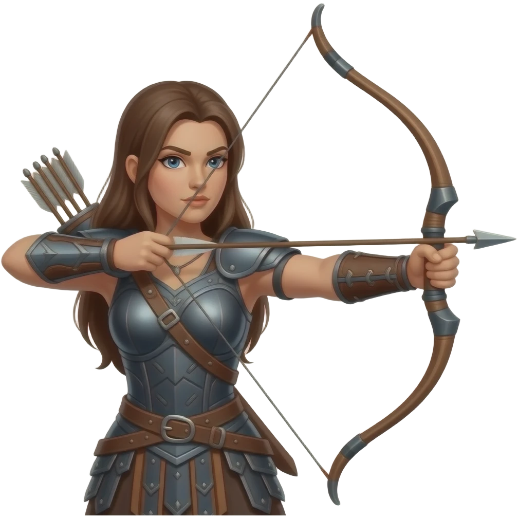 Female warrior with a bow and arrow emoji