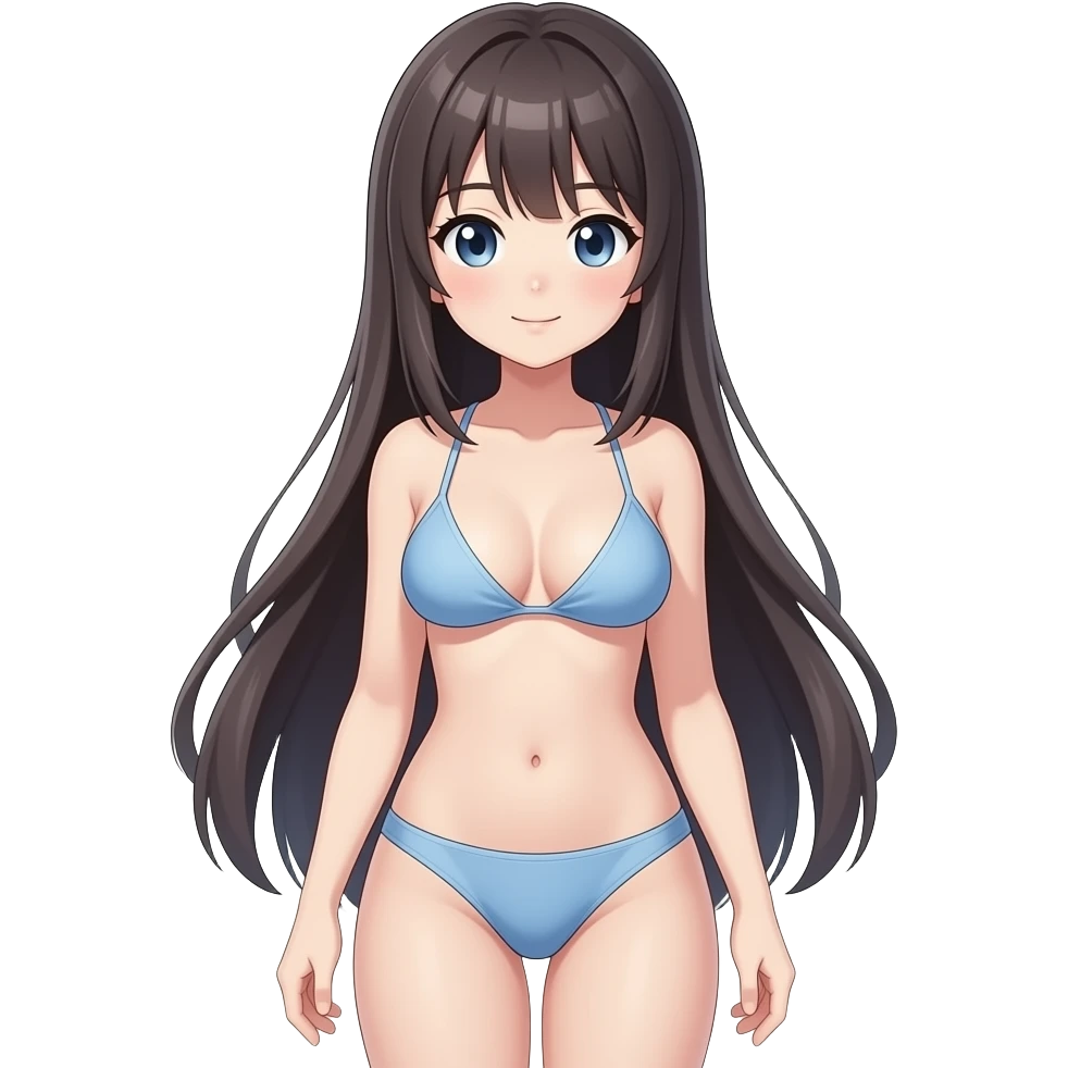 Anime girl without clothes full body emoji
