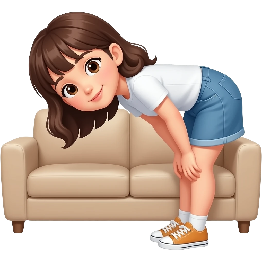 girl bent over sofa emoji