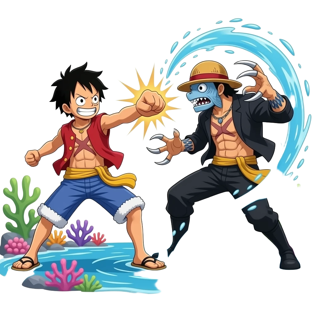 luffy vs. arlong emoji