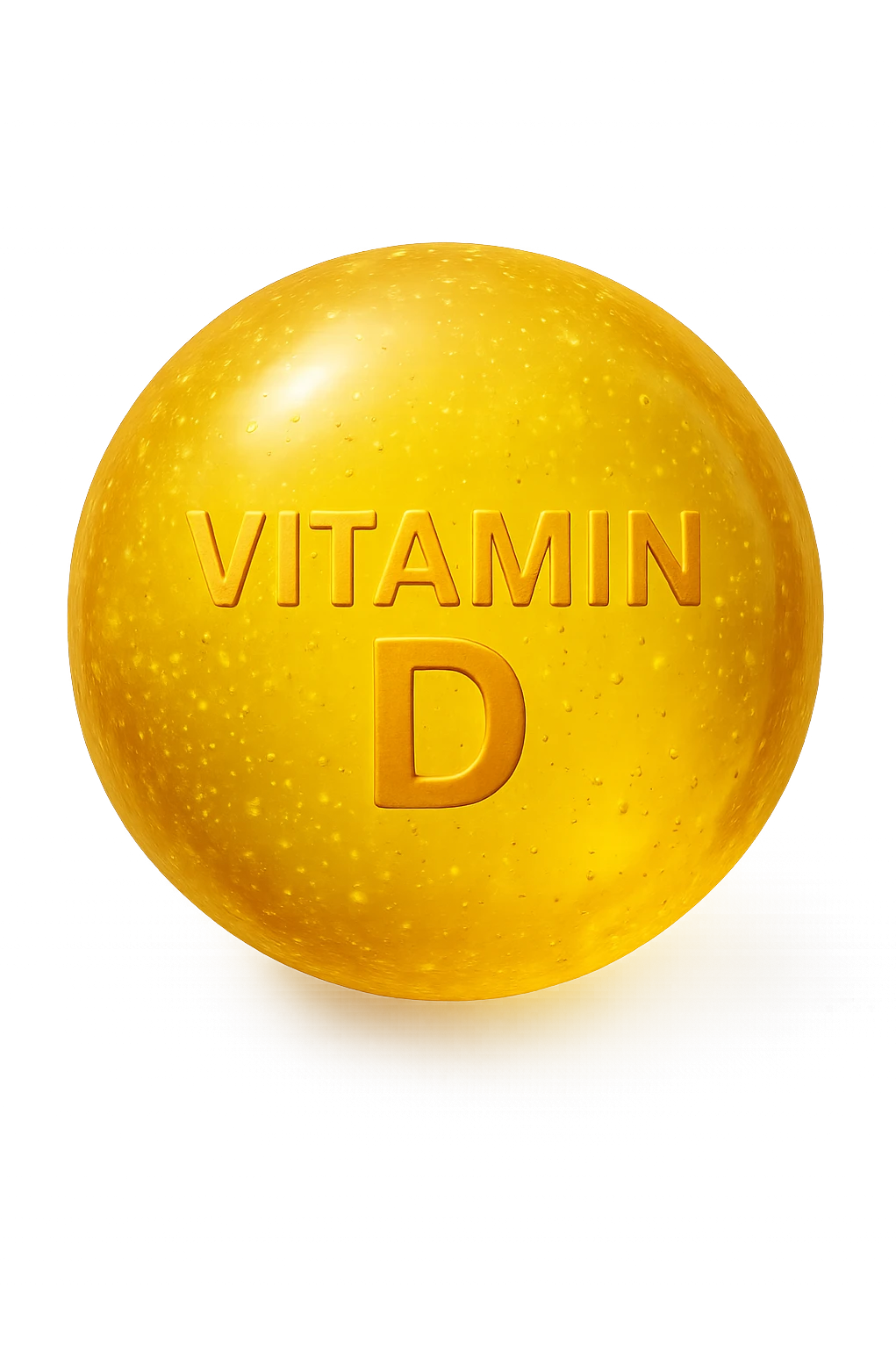 particella in 3d di Vitamina D gialla, iperrealistica in 3d emoji