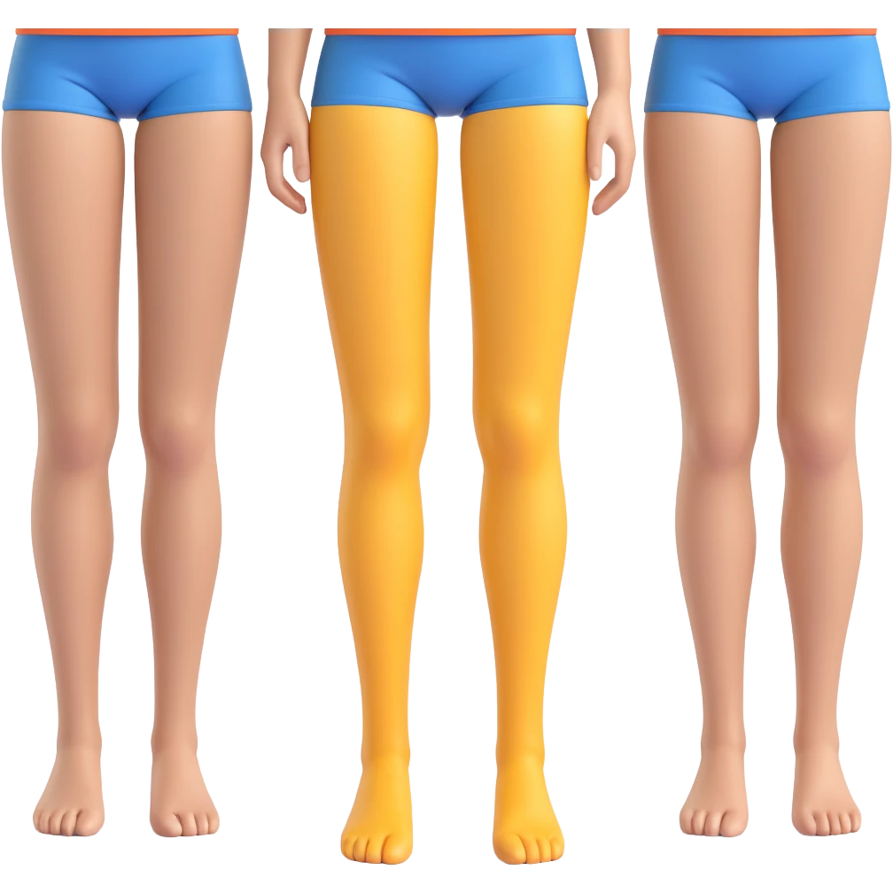 Add more visible, realistic hair to both legs, maintaining the 3D Microsoft fluent emoji style and natural skin texture. Preserve the transparent background and the overall natural look of the legs. emoji