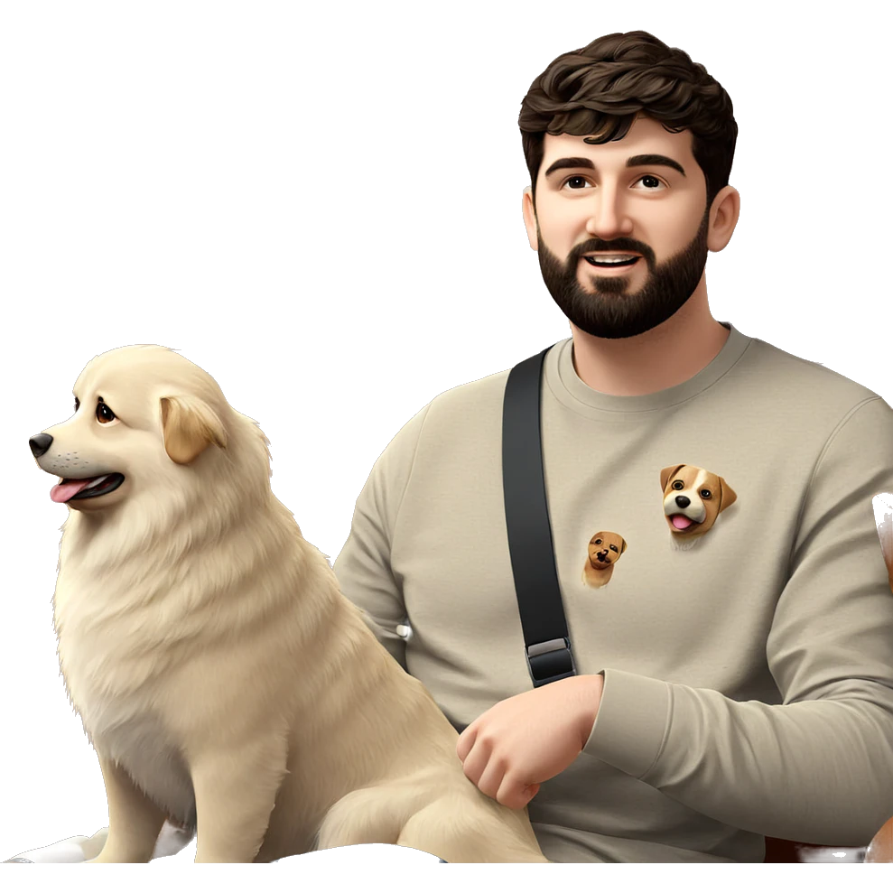 boy with dog and beard emoji