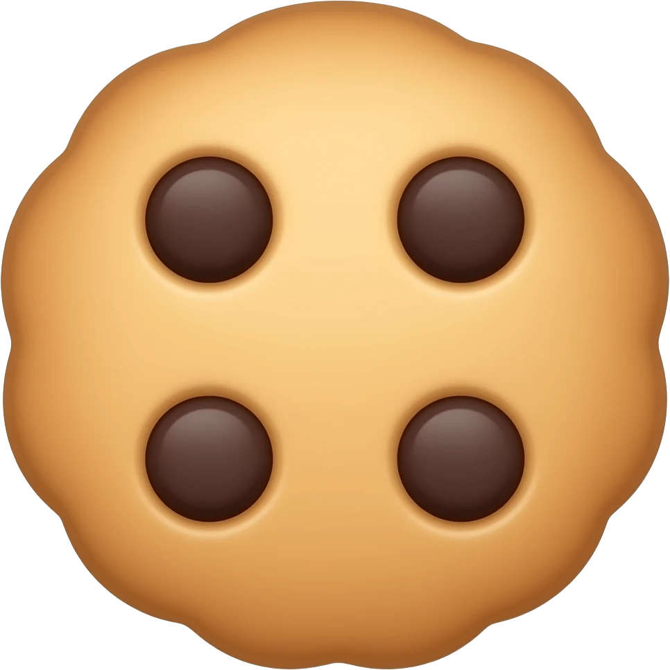 cookie with4 chocolate chips on it emoji
