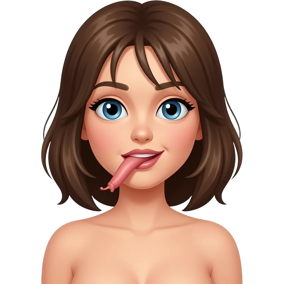 topless girl sucking on dick emoji