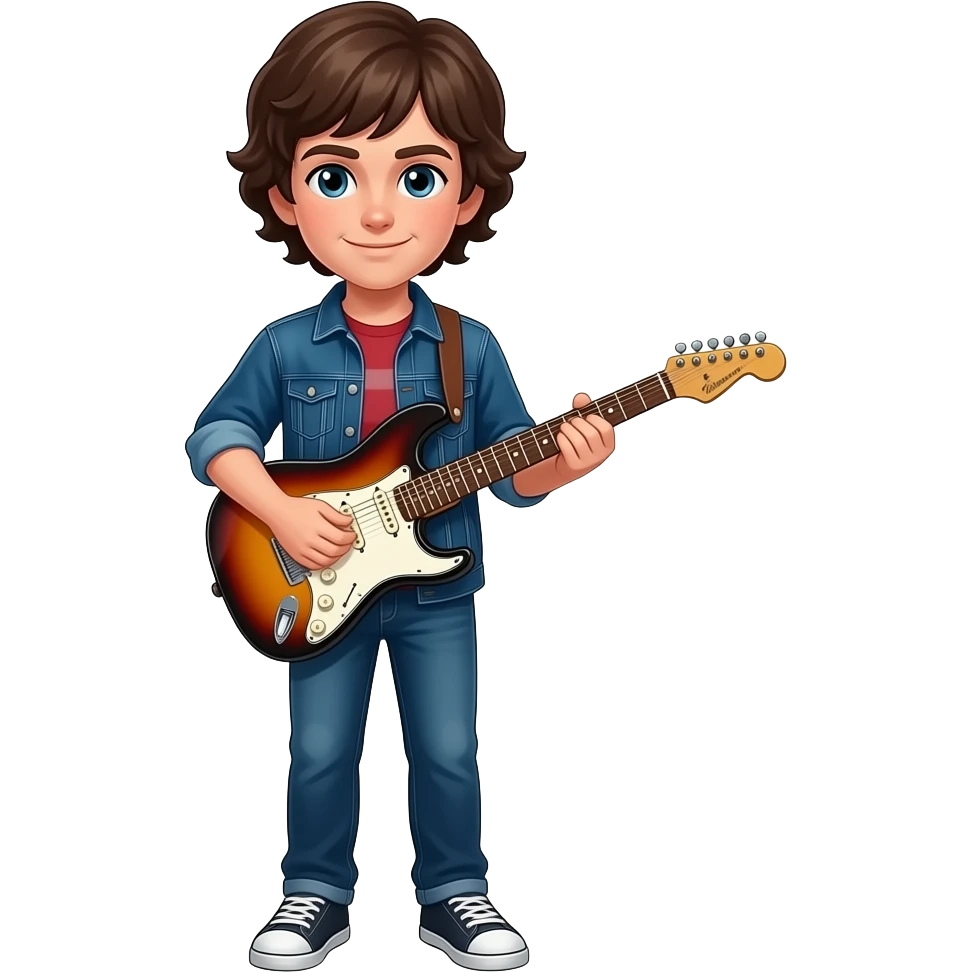 Eddie Munson from stranger things playing electric V guitar emoji
