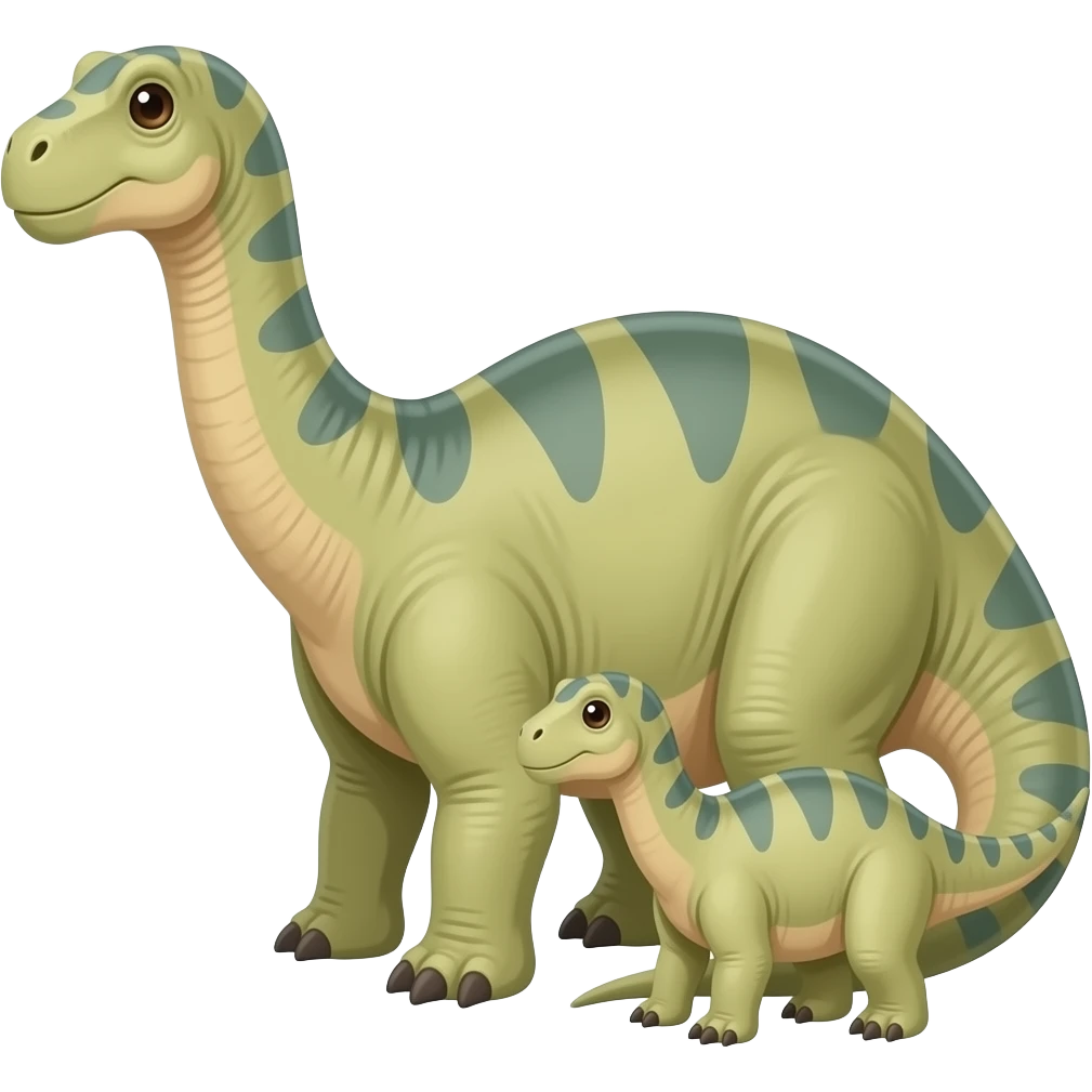 un diplodocus con su cria emoji