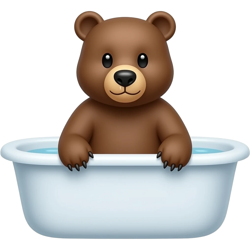 bear standing in a bath emoji