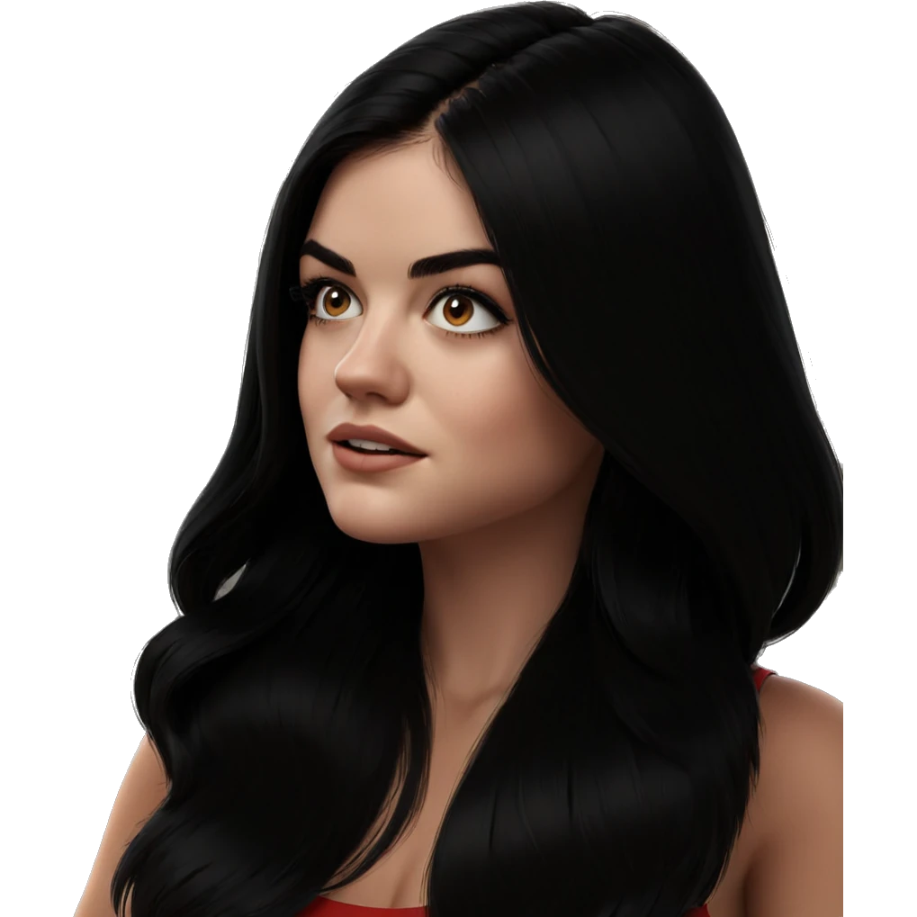 black haired girl portrait emoji