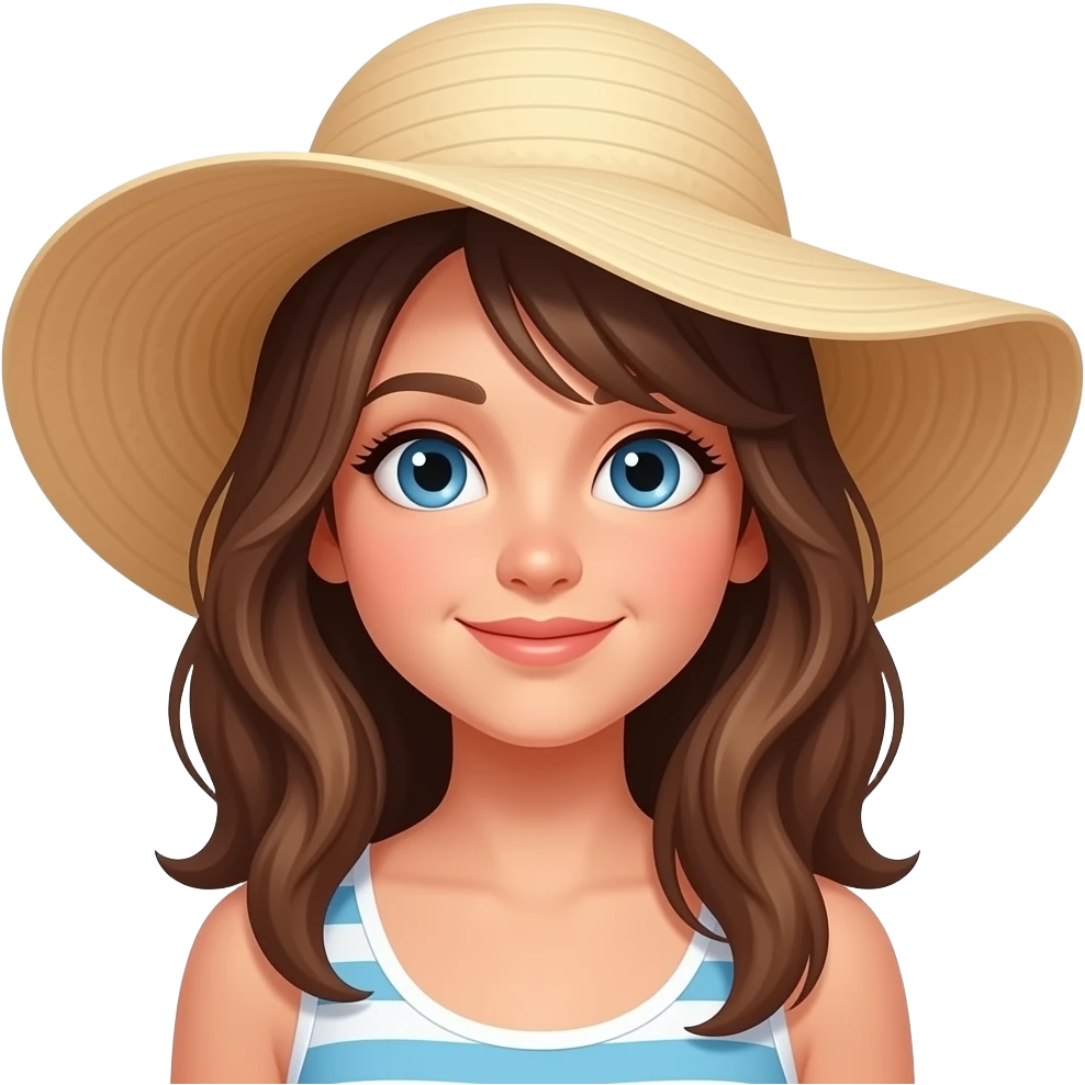 beach hat girl emoji