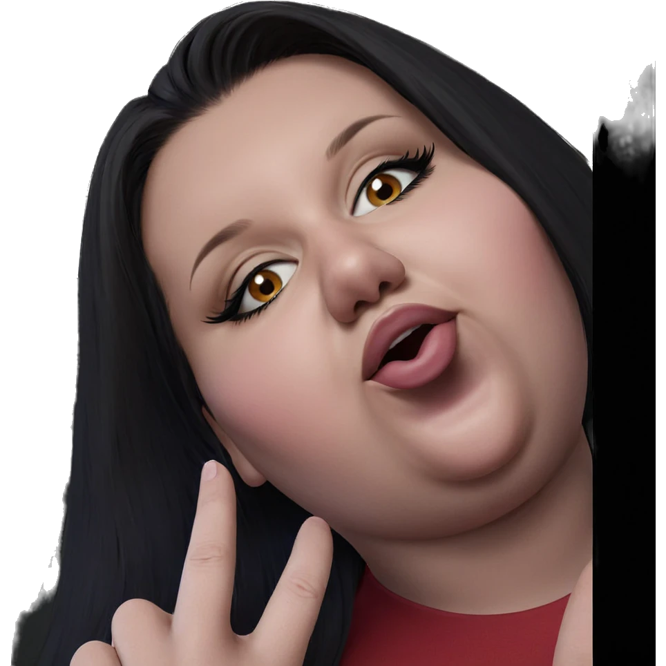 realistic girl with open mouth emoji