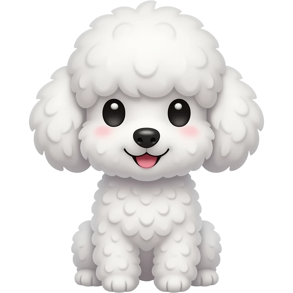 Kawaii caniche con carita kawaii emoji
