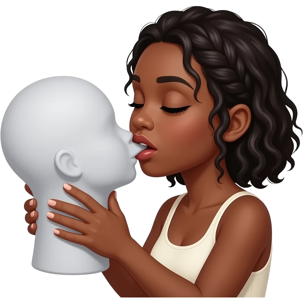 Black woman intercourse white penis emoji