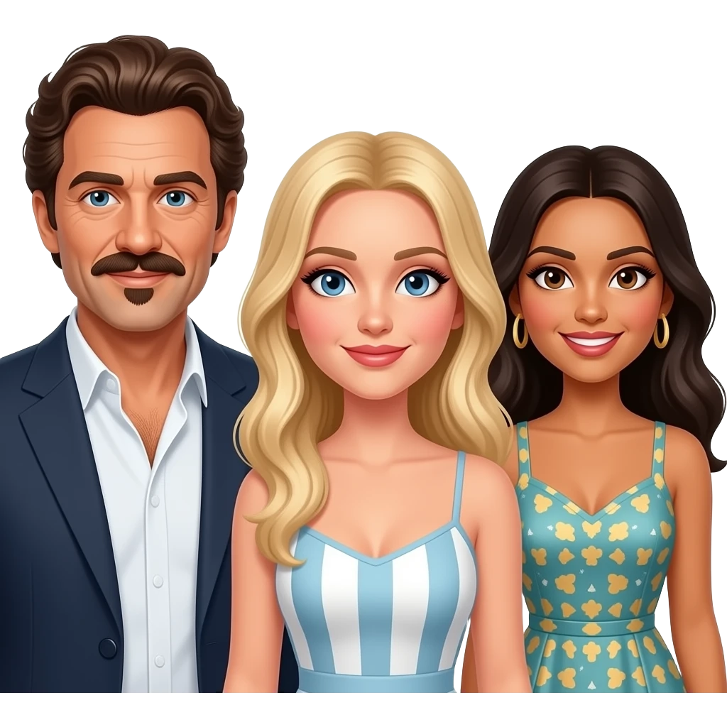 young hugh hefner with 1 beautiful blonde with blue eyes and 1 latina brunette with brown eyes next to me 2 GIRLS NEXT TO ME and make hugh hefner look arab with a goatee and moustache and hairy features and wavy hair and handsome emoji