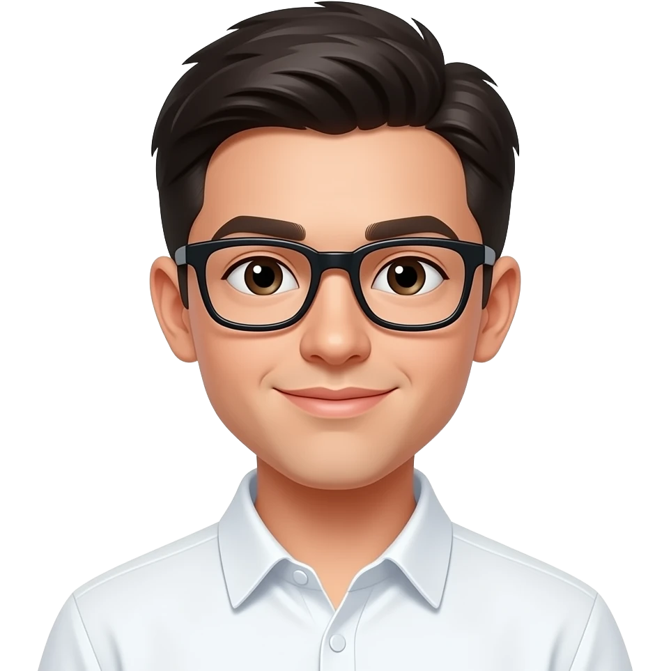 молодой студент в очках emoji