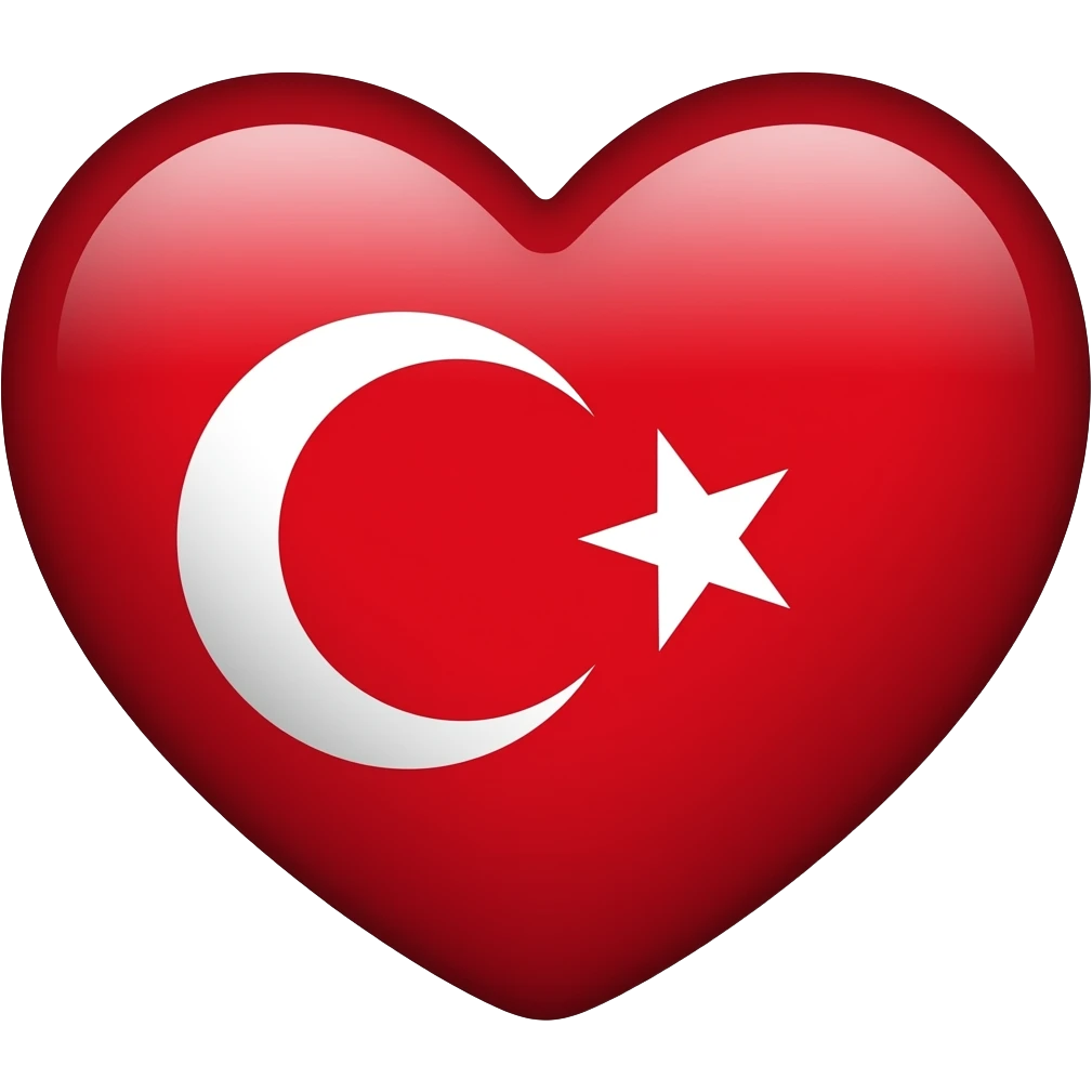 Turkey flag heart emoji