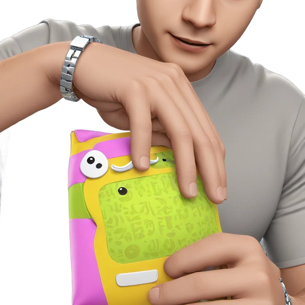 man showcasing stylish bracelet emoji