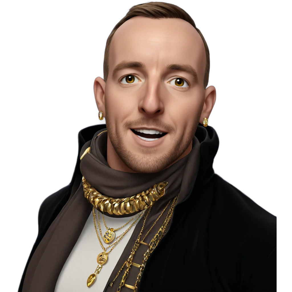 male portrait with jewelry emoji