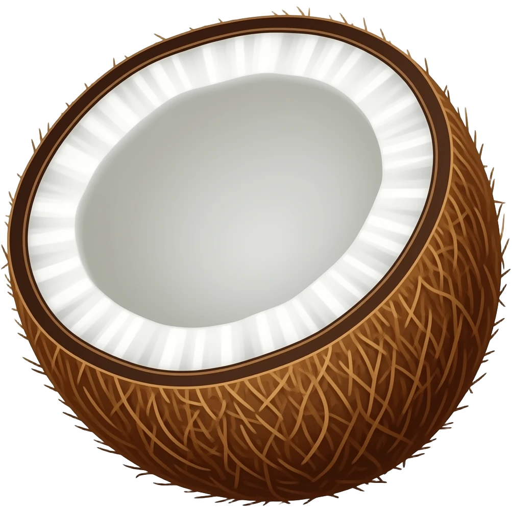 Whole coconut with the husk removed. emoji