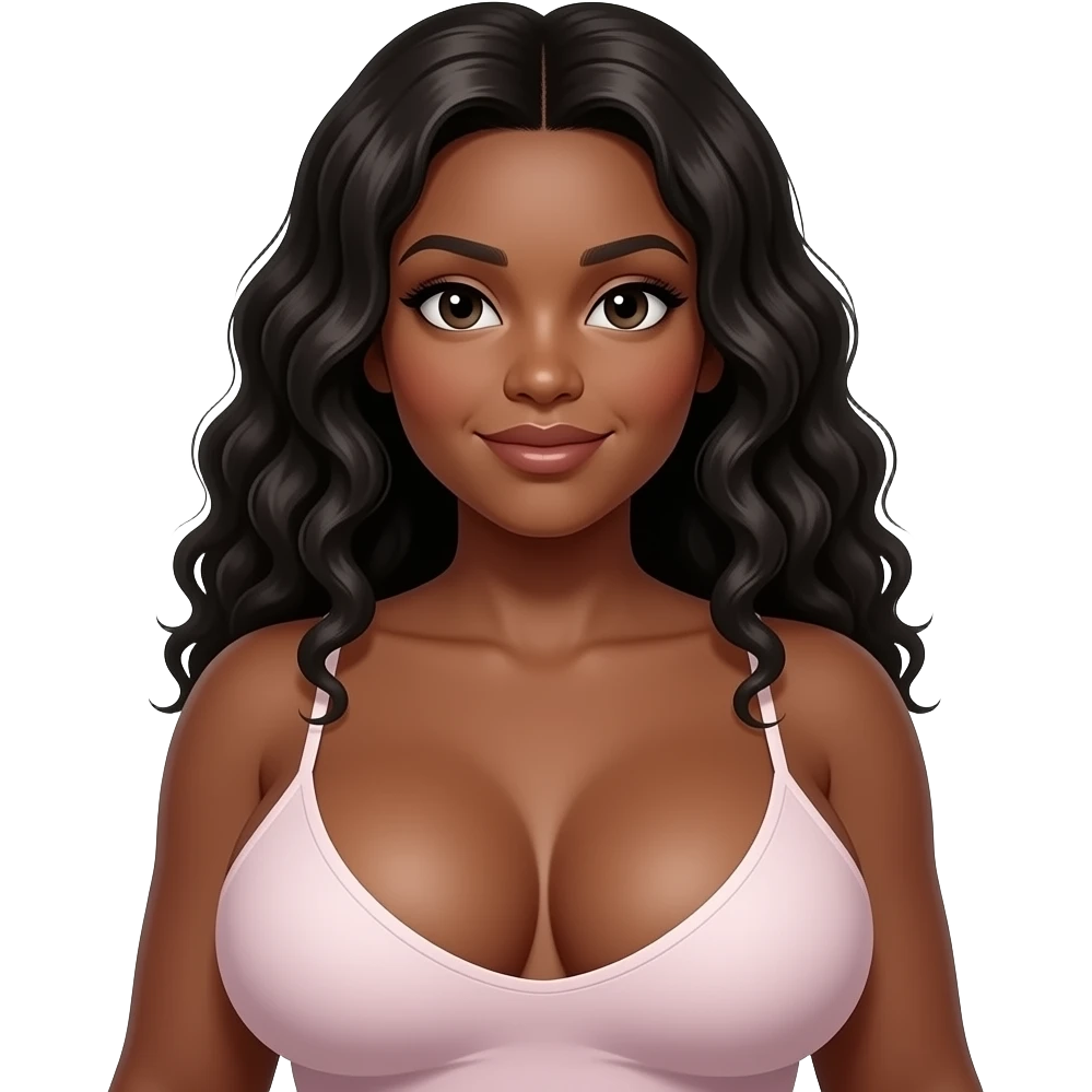 very large boobs, black girl emoji