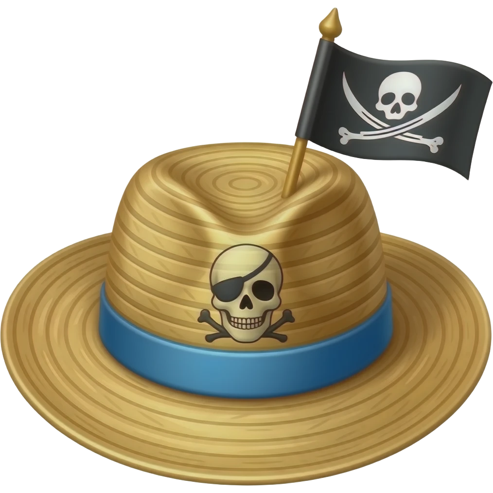 Straw hat jolly roger emoji